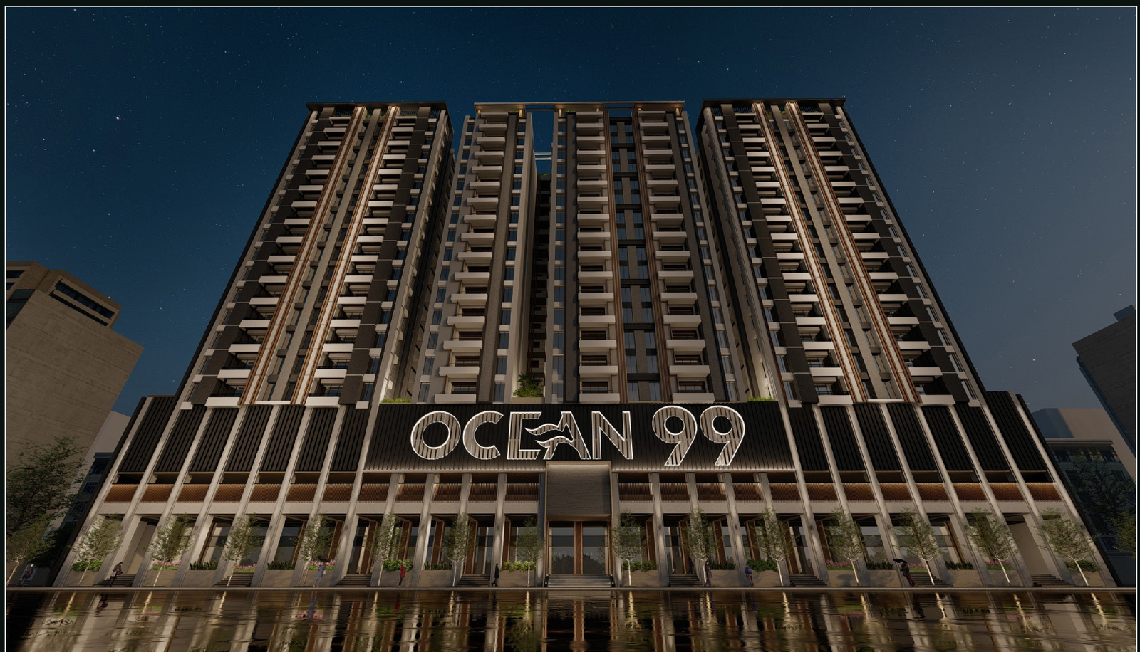 Ocean 99 elevation render, Scheme 33 Karachi